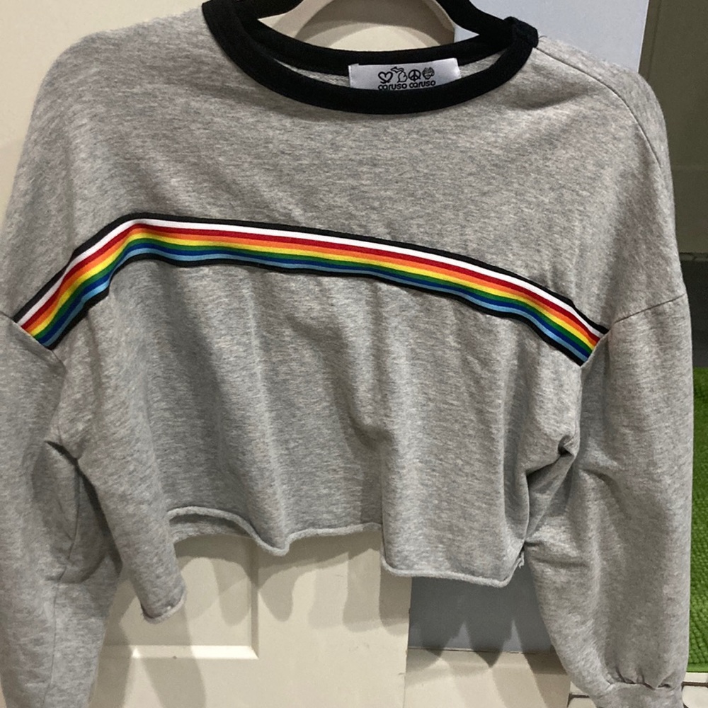 Caruso Caruso grey cropped long sleeve shirt